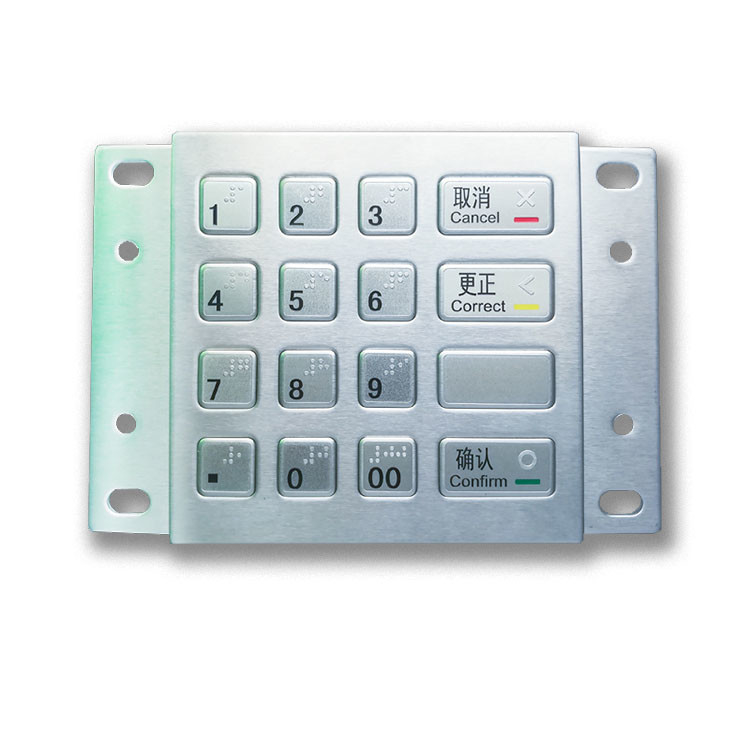 Il DES 3DES del chiosco di pagamento di BANCOMAT ha cifrato il EPP Pin Pad With del metallo 16 chiavi USB di Braille