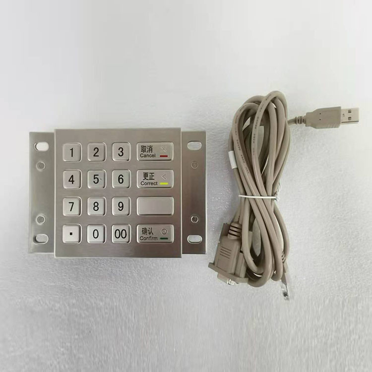 Metallo cifrato di acciaio inossidabile del DES 3DES di Pin Pad del chiosco di pagamento di BANCOMAT con 16 chiavi
