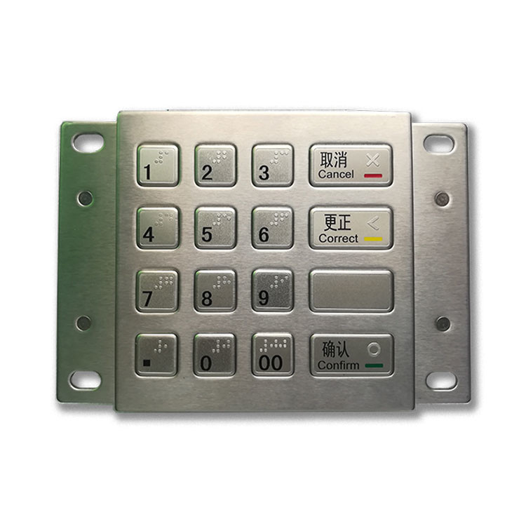 Metallo cifrato di acciaio inossidabile del DES 3DES di Pin Pad del chiosco di pagamento di BANCOMAT con 16 chiavi