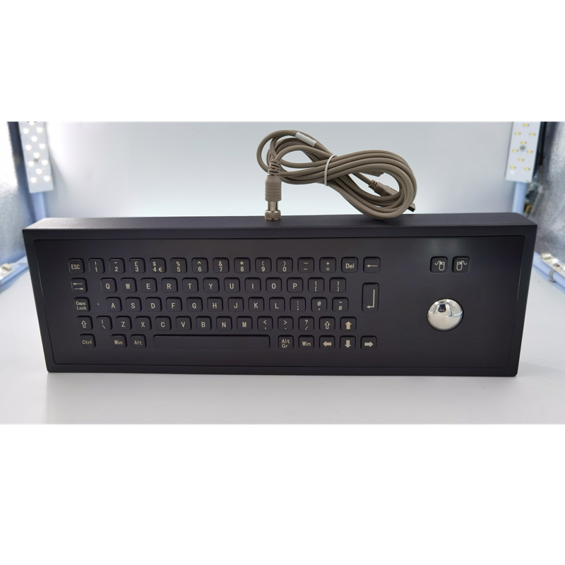 Tastiera industriale da tavolino del metallo IP65 di colore nero con le chiavi della sfera rotante 65
