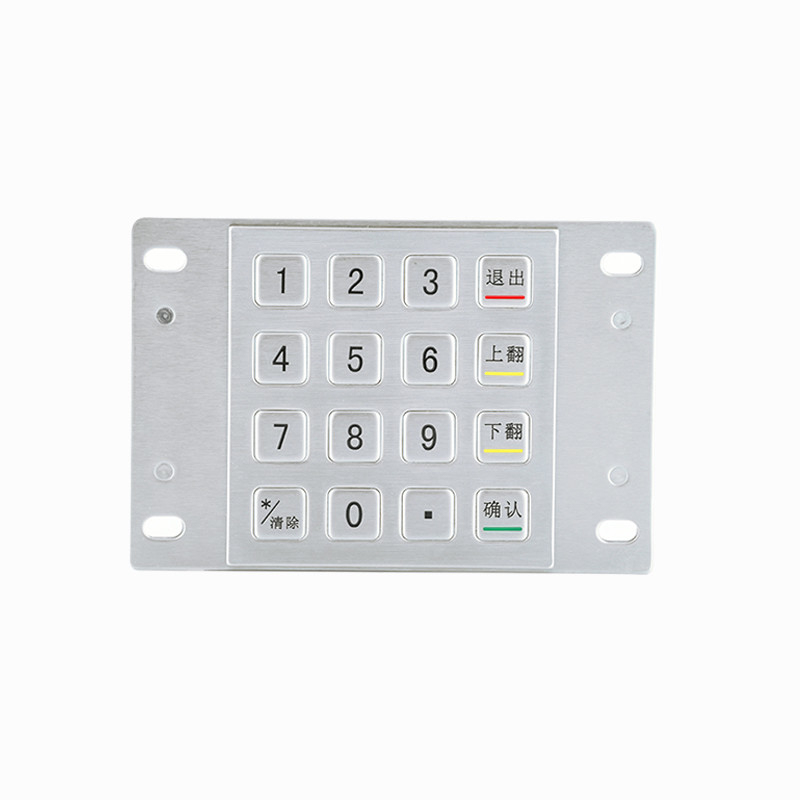 Macchina ATM in acciaio inossidabile 304 Pin Pad Chiosco di pagamento IP65 Tastiera metallica crittografata con 16 tasti