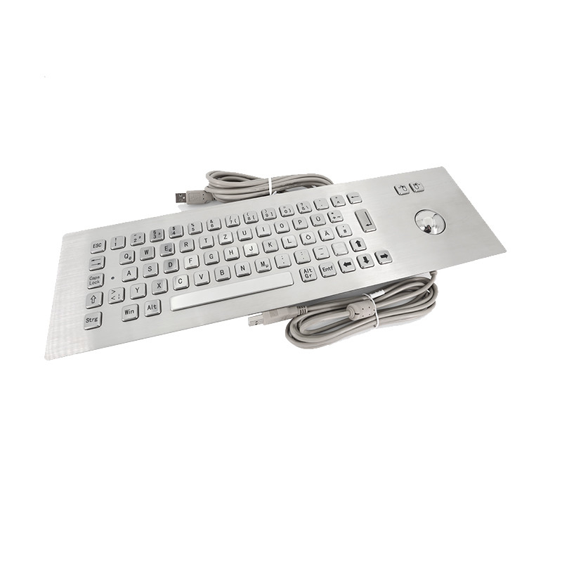 Chiosco self-service 65 tasti Montaggio del pannello tastiera industriale in acciaio inossidabile IP65 con trackball