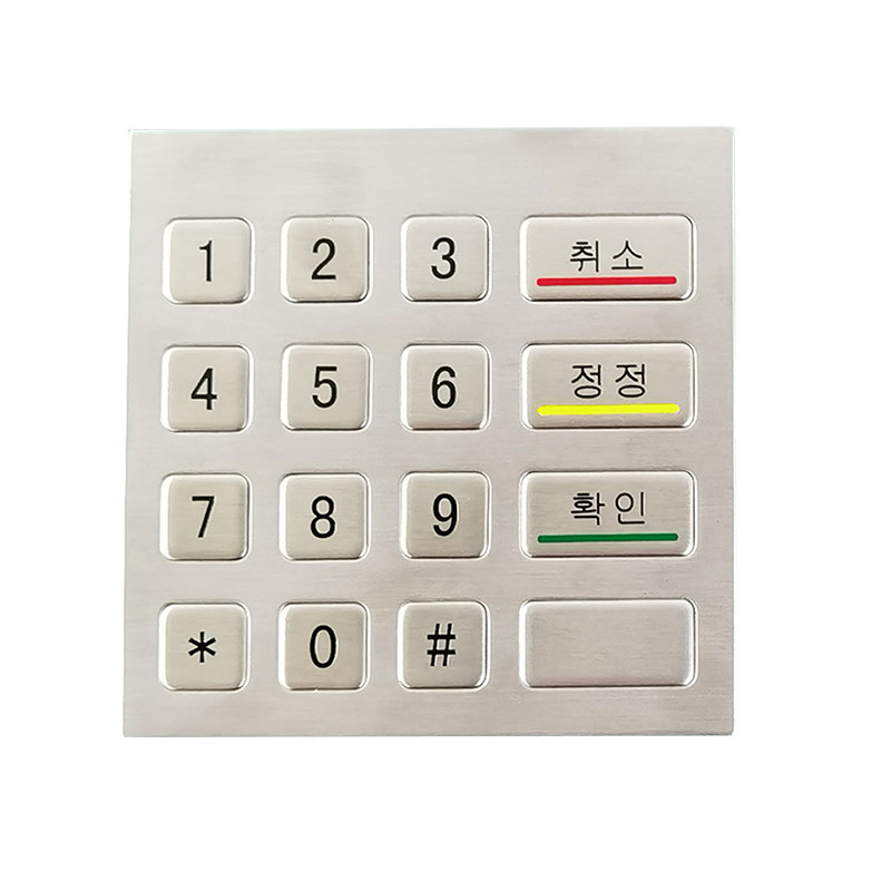 Tastiera numerica in metallo in acciaio inossidabile IP65 con 16 tasti