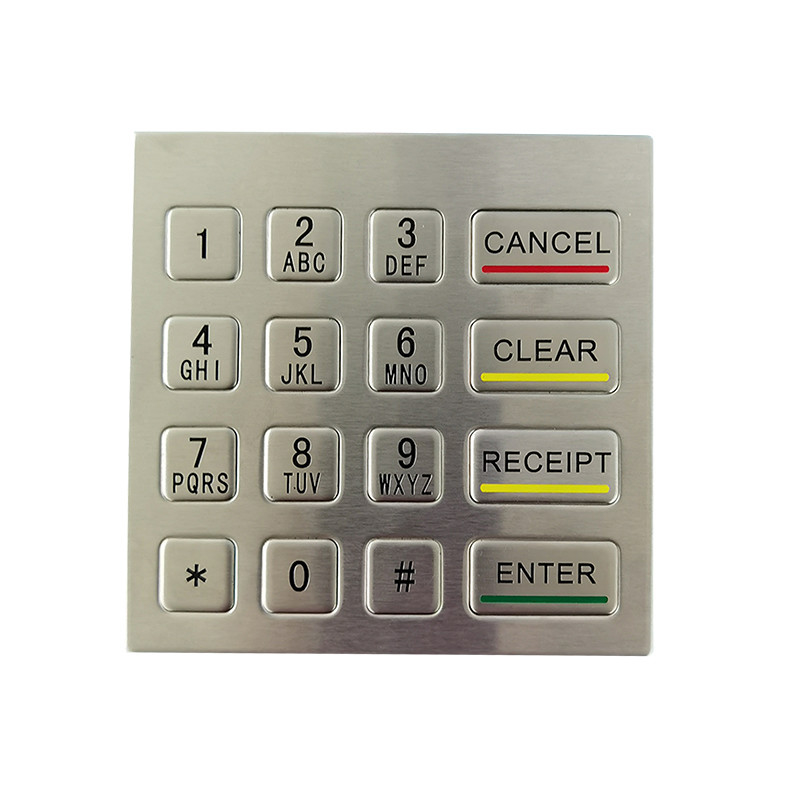 Tastiera in metallo in acciaio inossidabile a 16 chiavi numerico con connessione cablata USB per chiosco self-service