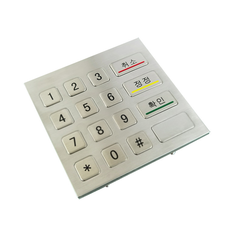 Tastiera in metallo in acciaio inossidabile a 16 chiavi numerico con connessione cablata USB per chiosco self-service