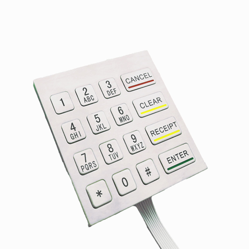 4x4 impermeabile IP65 in acciaio inossidabile tastiera numerica metallica per la macchina da chiosco self-service