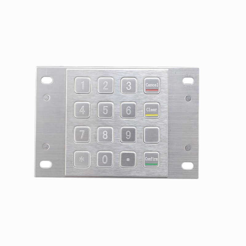 IP65 ATM in acciaio inossidabile Pad di pin metallico crittografato con 16 chiavi per chiosco di pagamento self-service