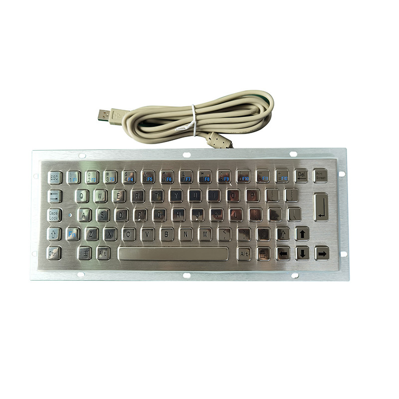 65 tasti Tastiera antipolvere IP65 di grado medico Tastiera in acciaio inossidabile Tastiera metallica con interfaccia USB