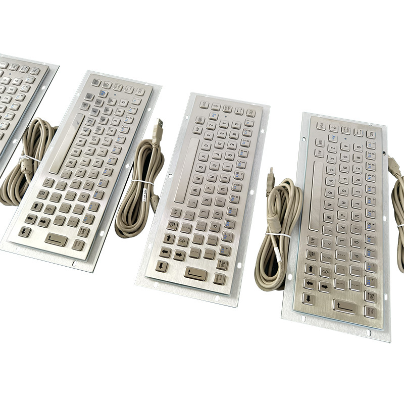 65 tasti Tastiera antipolvere IP65 di grado medico Tastiera in acciaio inossidabile Tastiera metallica con interfaccia USB